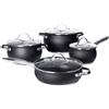 GUSTO CASA - Batteria di Pentole 8 pezzi in acciaio inox Linea BlackCook