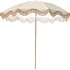VESTIAMO CASA MARE - Ombrellone Mare con Frange e snodo Crema h218 cm diametro 200 cm