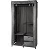 VESTIAMO CASA - Armadio con appendiabiti in TNT grigio - h170x90x45 cm