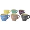 GUSTO CASA - Tazzine da caffè in stoneware Love 9 cl - set 6 pezzi