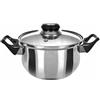 GUSTO CASA - Casseruola in acciaio diametro 20cm con coperchio in vetro Linea Stile Mediterraneo