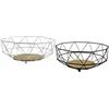 GUSTO CASA - Centrotavola in metallo satinato con base in bamboo - diametro 26 cm