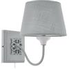 Eglo Leuchten my light Applique Larache 2 in stile shabby chic con base quadrata grigia 1XE14 43239/20