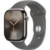 Apple Watch Series 10 GPS + Cellular 46 mm Smartwatch con cassa in titanio color Naturale e cinturino Sport Loop Grigio pietra - M/L. Fitness tracker, app ECG, display Retina always-on, Carbon Neutral
