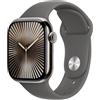 Apple Watch Series 10 GPS + Cellular 42 mm Smartwatch con cassa in titanio color Naturale e cinturino Sport Loop Grigio pietra - M/L. Fitness tracker, app ECG, display Retina always-on, Carbon Neutral