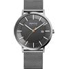 BERING Solar 15439-377 Orologio da polso da uomo, cassa in acciaio inossidabile color argento da 39 mm e quadrante grigio, cinturino in maglia milanese, vetro zaffiro, 10 ATM