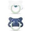 Suavinex Succhietto Night&Day in Silicone, da 2 a 4 Mesi, Balena Azzurra- 2 Pezzi, Balena