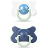 Suavinex Succhietto Night&Day in Silicone, da18+Mesi, Balena Azzurra- 2 Pezzi, Balena