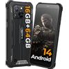 G2 Rugged Smartphone Android 14, 16(4+12) GB+64GB/1TB Telefono Indistruttibile,
