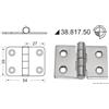 OSCULATI Cerniera Nodo Sporgente in Acciaio Inox 54x39mm