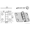 OSCULATI Cerniera Nodo Sporgente in Acciaio Inox 60,4x38,1 mm