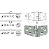 OSCULATI Cerniera Nodo Sporgente 2 mm in Acciaio Inox 74x37 mm