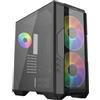 Cooler Master HAF 500 High Airflow ATX Mid-Tower con pannello frontale in rete, doppie ventole di illuminazione ARG personalizzabili da 200 mm, ventola GPU girevole, USB 3.2 Gen 2 tipo C e vetro