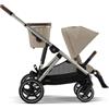 Cybex Gold - Cybex Passeggino Gemellare Gazelle S Almond Beige Telaio Taupe