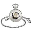 SUPBRO Vintage Orologio Da Tasca Meccanico in Acciaio Orologio da Uomo con Catena per il Regalo di Festa del Papà