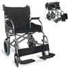 Mobiclinic, Sedia a rotelle, Museo, Di transito, Pieghevole, Alluminio, Freno sulle maniglie, Ortopedica, Poggiapiedi, Braccioli, Per anziani e disabili, Marcatura ce, Ultraleggera, Nero