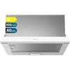 Cecotec Cappa Cucina Telescopica Flux Tlm 603500 White A. Motore da 70 W, potenza di aspirazione 60 cm, 350 m3/h, controllo meccanico, 2 livelli di potenza, luce e filtro al carbone, finitura Bianco