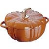 Staub 40511-403-0 Cocotte a forma di zucca, 24 cm, rostiera, in ghisa, color cannella, 27,9 x 25,5 x 14,2 cm