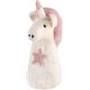 cilio Caldauova LANA Unicorno, realizzato a mano in Nepal, in lana di pecora calda e di commercio equo, resistente al calore e al lavaggio, perfetto per una colazione allegra, bianco