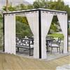 LORDTEX Tende per esterni, effetto lino, per patio, 2 pannelli, impermeabili, velate per pergolati, portici, cabane e gazebo, per interni ed esterni, in voile trasparente (132 x 213 cm, avorio)