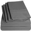 Sweet Home Collection Set di lenzuola per letto California king size, 6 pezzi, collezione Supreme 1500, in microfibra spazzolata fine, con tasca profonda, 2 federe extra, colore grigio