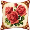 VERVACO Kit Cuscino Punto Croce FIORI Set Ricamo Principianti Cuscini Gobelin Decorativi ca. 40 x 40 cm Accessori Per Lavoretti Creativi DIY Casa Decor Hobby Adulti Cross Stitch