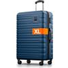 Travely Valigia in policarbonato grande 77 cm XL - volume interno 100 L - misura della cinghia 158 cm, valigie da viaggio, valigie e trolley, valigie da viaggio con rotelle