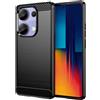 BCASE CUSTODIA B-CASE TPU SILICONE COVER CASE PER XIAOMI REDMI 13 PRO 4G - POCO M6 PRO CARBON METAL BLACK