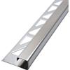 Dalsys Profilo per piastrelle, profilo quadrato, acciaio inox altezza 10mm, lunghezza 200cm, spazzolato paraspigoli muro, profili acciaio inox, profilo