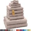 GREEN MARK Textilien GREEN MARK Confezione da 10 asciugamani in spugna di varie misure, 4 asciugamani per le mani, 2 teli doccia, 2 asciugamani per ospiti, 2 guanti da bagno, di colore Sabbia beige
