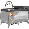 Asalvo Culla da viaggio 120 x 60 Mix Plus per bebè da 0 a 15 kg/3 EN 1. Culla, parco e cambiatore/Pieghevole in 30 secondi con altezza regolabile/grigio Zep
