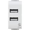 4Box, USB 2.4, Presa USB da muro 2.4 Ampere, Compatibile con Bticino Livinglight, Bianca