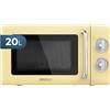 Cecotec Forno a microonde meccanico da 20 litri Proclean 3010 Retro Yellow. in 6 livelli, timer fino a 30 minuti, modalità sbrinamento, design vintage in giallo, finiture in acciaio
