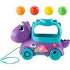 Fisher-Price Dino Impara e Cammina, dinosauro giocattolo da trainare con palline saltellanti e contenuti Smart Stages, giocattolo per bambini 12 - 36 Mesi, Edizione: Francese, HNR56