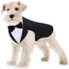 Weewooday Set smoking e bandana per cani, smoking formale in PET, per feste di matrimonio, matrimonio, Natale, compleanni (stile carino, M)