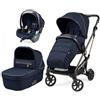 Peg Perego Trio Vivace Blu Shine Lounge 2024 Con Culla Belvedere di Peg Perego
