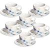 Tognana Confezione 6 tazze caffè con piatto Porcellana Bianco New Bone China Linea Iris Florenne IR685016139 di Tognana