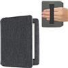 kwmobile Flip-Cover Compatibile con Kobo Aura Edition 1 - Full-case Anti-graffio con Porta-carte Fascia Prensile - Tessuto grigio scuro