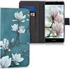 kwmobile Custodia Compatibile con Huawei P10 Lite Cover - Portafoglio Pelle Sintetica con Chiusura Magnetica - Porta Carte Magnolie