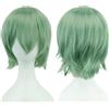 IMISSU Parrucca unisex corta Cosplay dei capelli del partito BOB con frangia parrucche costume di Halloween (Verde chiaro)