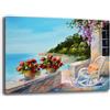 Printerland Quadro MARE COSTIERA Moderno Effetto Dipinto Quadri moderni Soggiorno Stampa su tela Canvas Decorazione Murale muro Arredo Camera da letto Cucina (30x40 cm, 1)