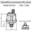 Veratron (VDO) Sensore Pressione Olio Motore Barca Range 5 bar M14 x 1.5, L1 20.5 mm, L2 12 mm