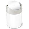 simplehuman, Mini Cestino, Acciaio Bianco, 1,5 L