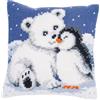 VERVACO Kit Cuscino Punto Croce ORSO POLARE E PINGUINO Set Ricamo Principianti Cuscini Gobelin Decorativi ca. 40 x 40 cm Accessori Per Lavoretti Creativi DIY Casa Decor Hobby Adulti Cross Stitch