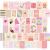 EDUS Kit collage da parete rosa danese pastello, kit collage da parete rosa pastello, stampe estetiche rosa per decorazione da parete, 50 pezzi (10,2 x 15,2 cm), kit collage estetico pastello danese