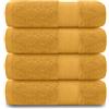 GC GAVENO CAVAILIA Asciugamani da bagno da 700 g/m², confezione da 2 asciugamani in cotone egiziano, ad asciugatura rapida, asciugamani morbidi al tatto, ocra, 90 x 140
