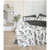 Nuit Des Rêves Ranforce - Set di copertine per trapunta singola, 135 x 200 cm, 100% cotone, motivo pigmentato, lavabile in lavatrice, chiusura a bottone, morbido ed elegante