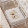 PETTI Artigiani Italiani - Cuscini per Sedia Cucina con Elastico da 2 Pezzi, Copricuscini in Microfibra, Coprisedia con Molla Disegno Fiocco Beige 100% Made in Italy