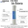 Filtro sedimenti T33 inline 5µ 1/4" FPT per osmosi