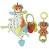 Clementoni Baby Clementoni for You - Baby Gift Set Puppy, Idea Regalo Neonato, Accessori Prima Infanzia, Sonaglio con Anelli Mobili, Chiavi Massaggiagengive, Lenzuolo Doudou, Kit Nascita, Made in Italy, 17804